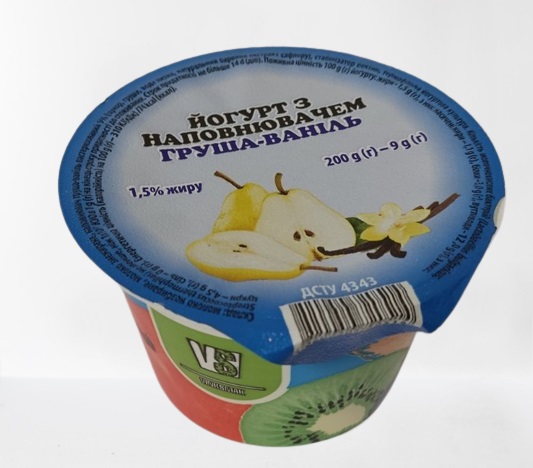 Йогурт питний ВІНЬКОВЕЦЬКИЙ СМАК груша-ваніль, 1,5%, 200 г